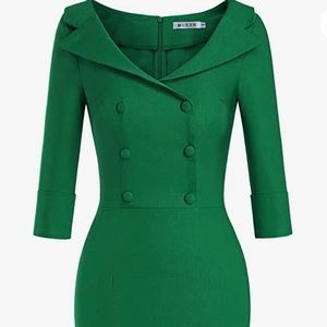 New. Green dress. Vintage look.
